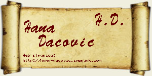 Hana Dacović vizit kartica